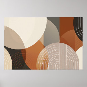 Circular forms with lines with text space poster