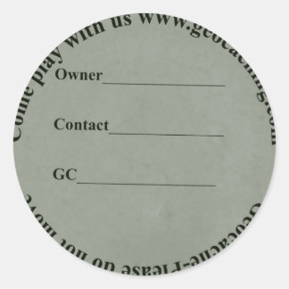 circular geocache label