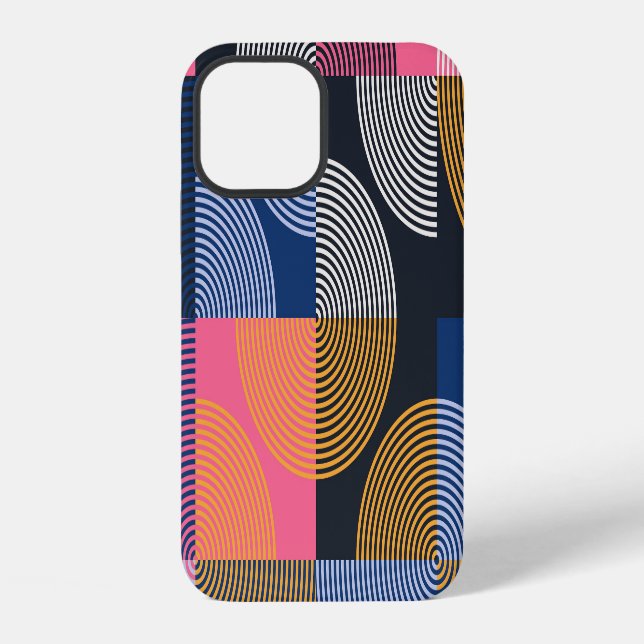 Circular Geometric Vintage Artwork iPhone Case (Back)