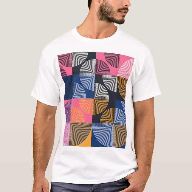Circular Geometric Vintage Artwork T-Shirt (Front)