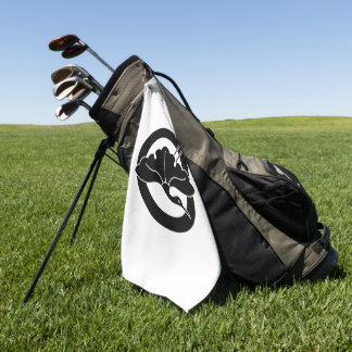 CIRCULAR GINGKO CRANE GOLF TOWEL