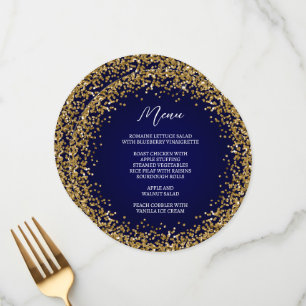 Circular Gold Glitter Navy Ombre Menu