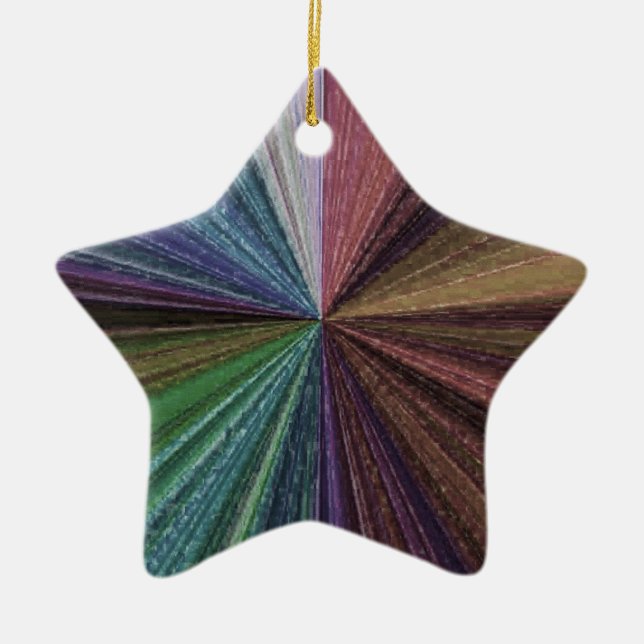 Circular Gradient Earthy Rainbow Ceramic Ornament (Front)