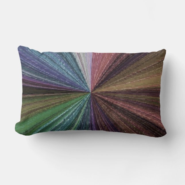 Circular Gradient Earthy Rainbow Lumbar Cushion (Front)