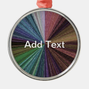Circular Gradient Earthy Rainbow Metal Ornament