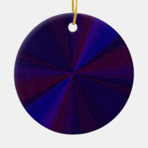 Circular Gradient Patchwork Blue to Purple Ceramic Ornament