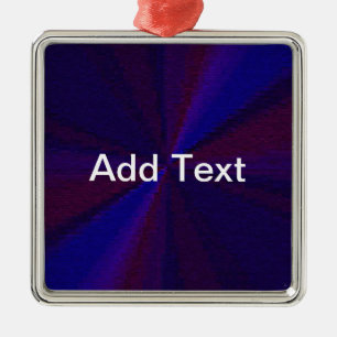 Circular Gradient Patchwork Blue to Purple Metal Ornament