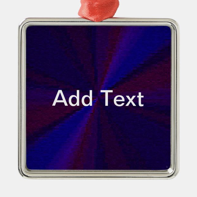 Circular Gradient Patchwork Blue to Purple Metal Ornament (Front)