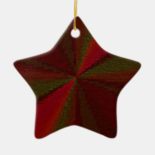 Circular Gradient Patchwork Red to Green Ceramic Ornament