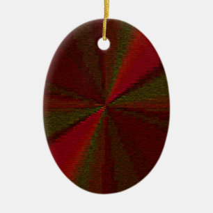 Circular Gradient Patchwork Red to Green Ceramic Ornament