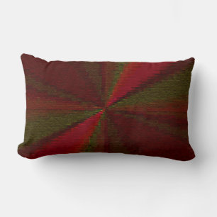 Circular Gradient Patchwork Red to Green Lumbar Cushion