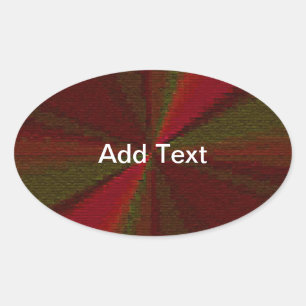 Circular Gradient Patchwork Red to Green Oval Sticker