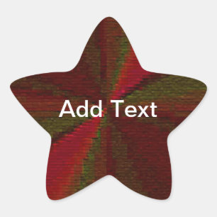 Circular Gradient Patchwork Red to Green Star Sticker