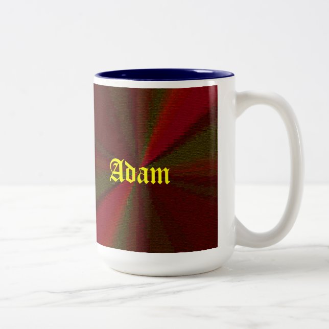 Circular Gradient Patchwork Red to Green Two-Tone Coffee Mug (Right)