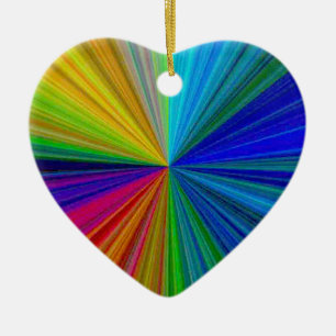 Circular Gradient Rainbow Ceramic Ornament