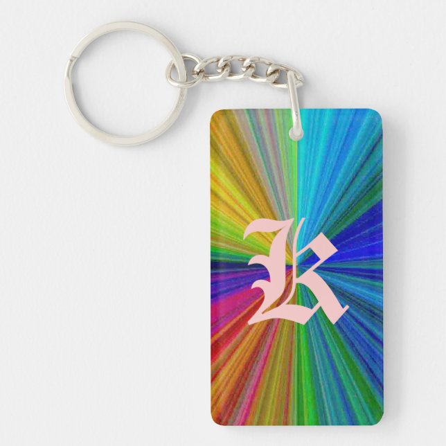 Circular Gradient Rainbow Key Ring (Front)