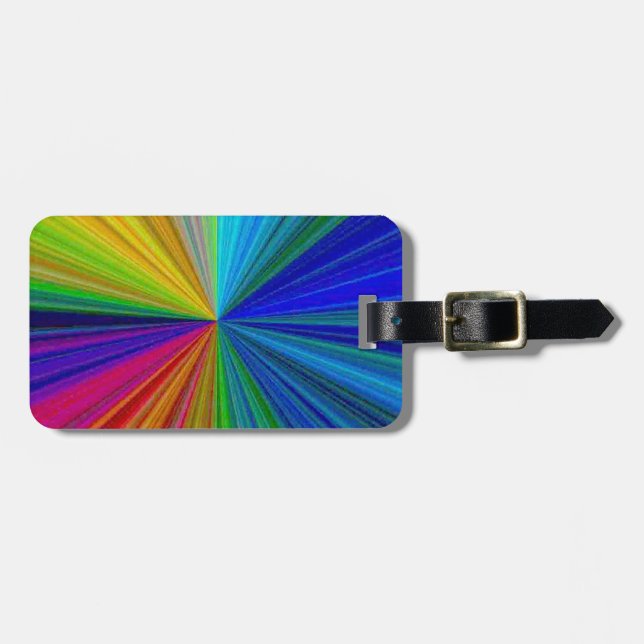 Circular Gradient Rainbow Luggage Tag (Front Horizontal)