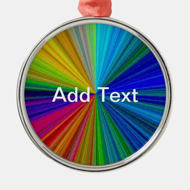 Circular Gradient Rainbow Metal Tree Decoration (Front)