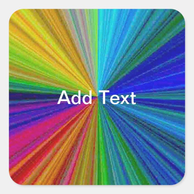 Circular Gradient Rainbow Square Sticker (Front)