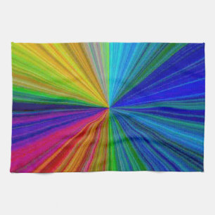 Circular Gradient Rainbow Tea Towel