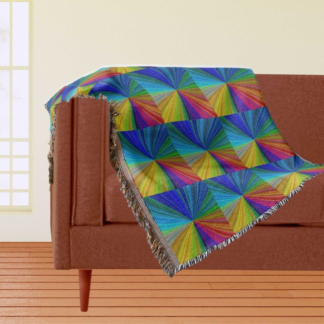 Circular Gradient Rainbow Throw Blanket (Circular Gradient Rainbow Throw Blanket)
