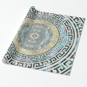 Circular Greek Meander Pattern - Greek Key Wrapping Paper