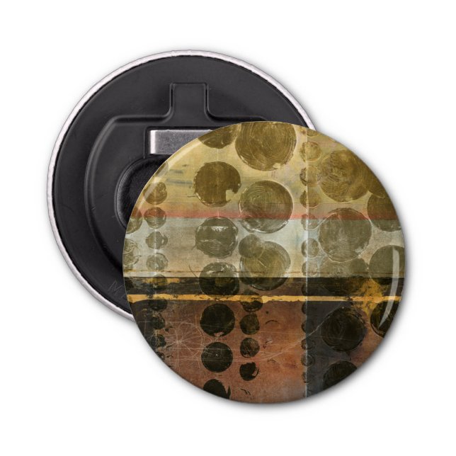 Circular Green Droplets Bottle Opener (Front)