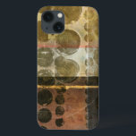 Circular Green Droplets iPhone 13 Case<br><div class="desc">This contemporary piece features circular green droplets. A thin gold line crosses through the work. Order your print today!</div>