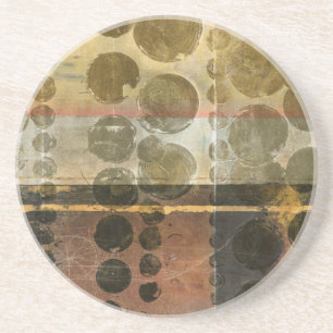 Circular Green Droplets Coaster