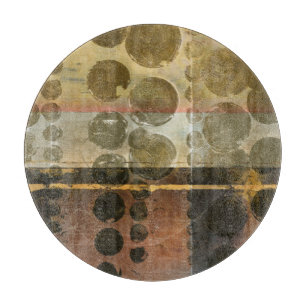 Circular Green Droplets Cutting Board