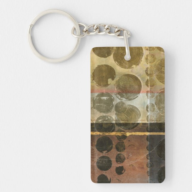 Circular Green Droplets Key Ring (Front)