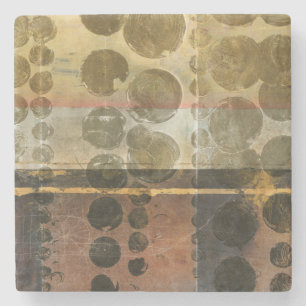 Circular Green Droplets Stone Coaster