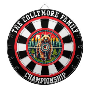 Circular Grizzly in Forest Target Dartboard