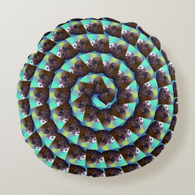 Circular Guinea Pig Pattern, Round Cushion (Front)