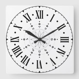 Circular Horoscope With Roman Numerals Square Wall Clock