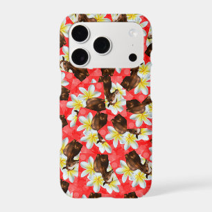 Circular Horses And Frangipani Design,