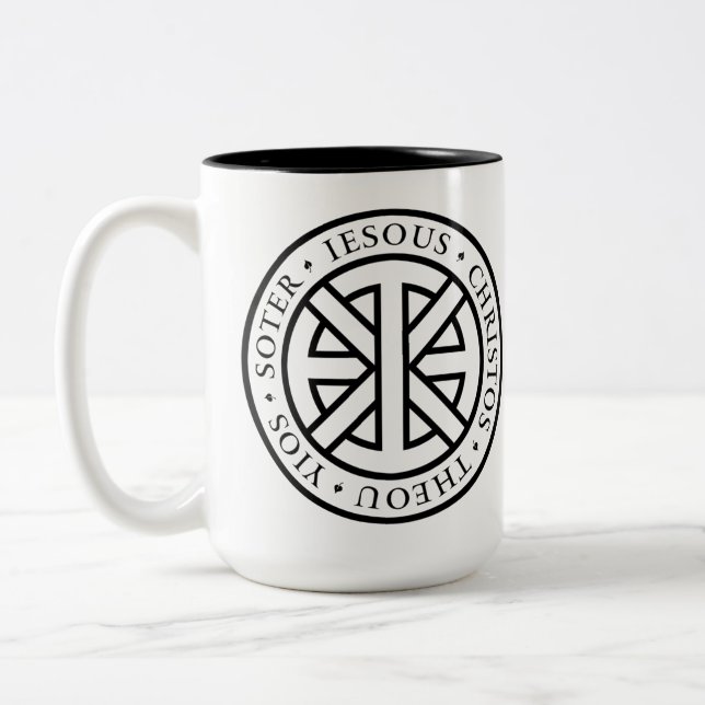 Circular Ichthys Two-Tone Coffee Mug (Left)