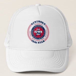 Circular Kentucky State Patriotic Trucker Hat
