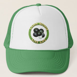 Circular Lawn Bowls Live Life With Lawn Bowls, Trucker Hat