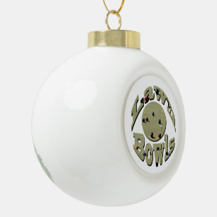 Circular Lawn Bowls Name Design, Ceramic Ball Christmas Ornament