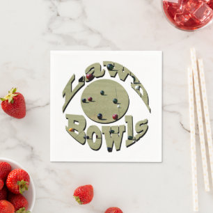 Circular Lawn Bowls Name Design, Napkin