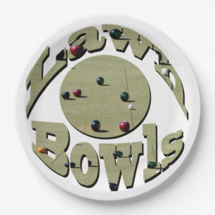 Circular Lawn Bowls Name Design, Paper Plate