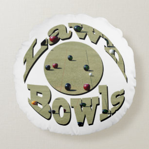 Circular Lawn Bowls Name Design, Round Cushion