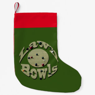 Circular Lawn Bowls Name Design, Small Christmas Stocking