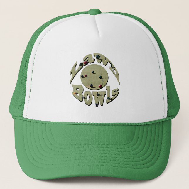 Circular Lawn Bowls Name Design, Trucker Hat (Front)