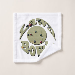 Circular Lawn Bowls Name Design, Wash Cloth