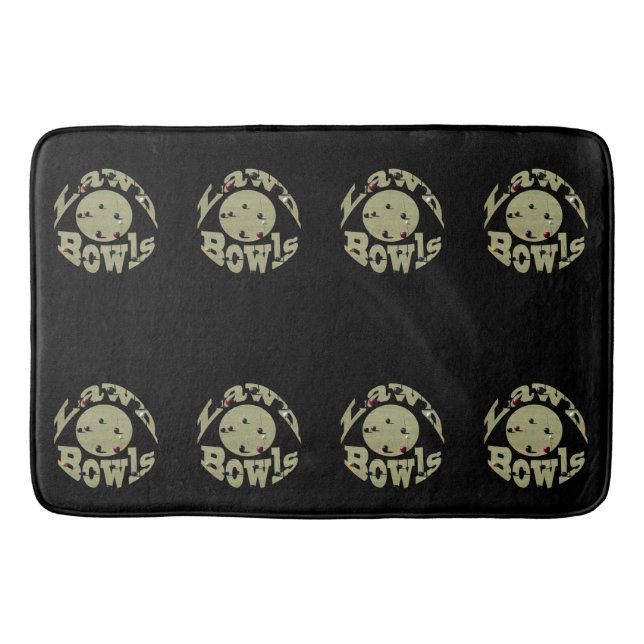 Circular Lawn Bowls Picture Logo,   Bath Mat (Front)