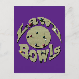 Circular Lawn Bowls Picture Logo,  Postcard