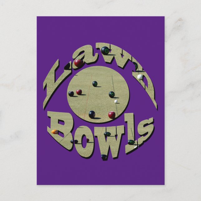 Circular Lawn Bowls Picture Logo,  Postcard (Front)
