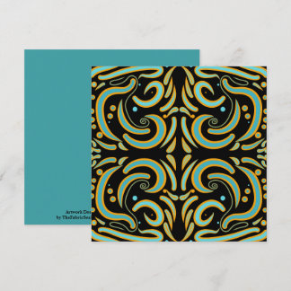 Circular, Linear And Tapered Shapes Abstract Art Card